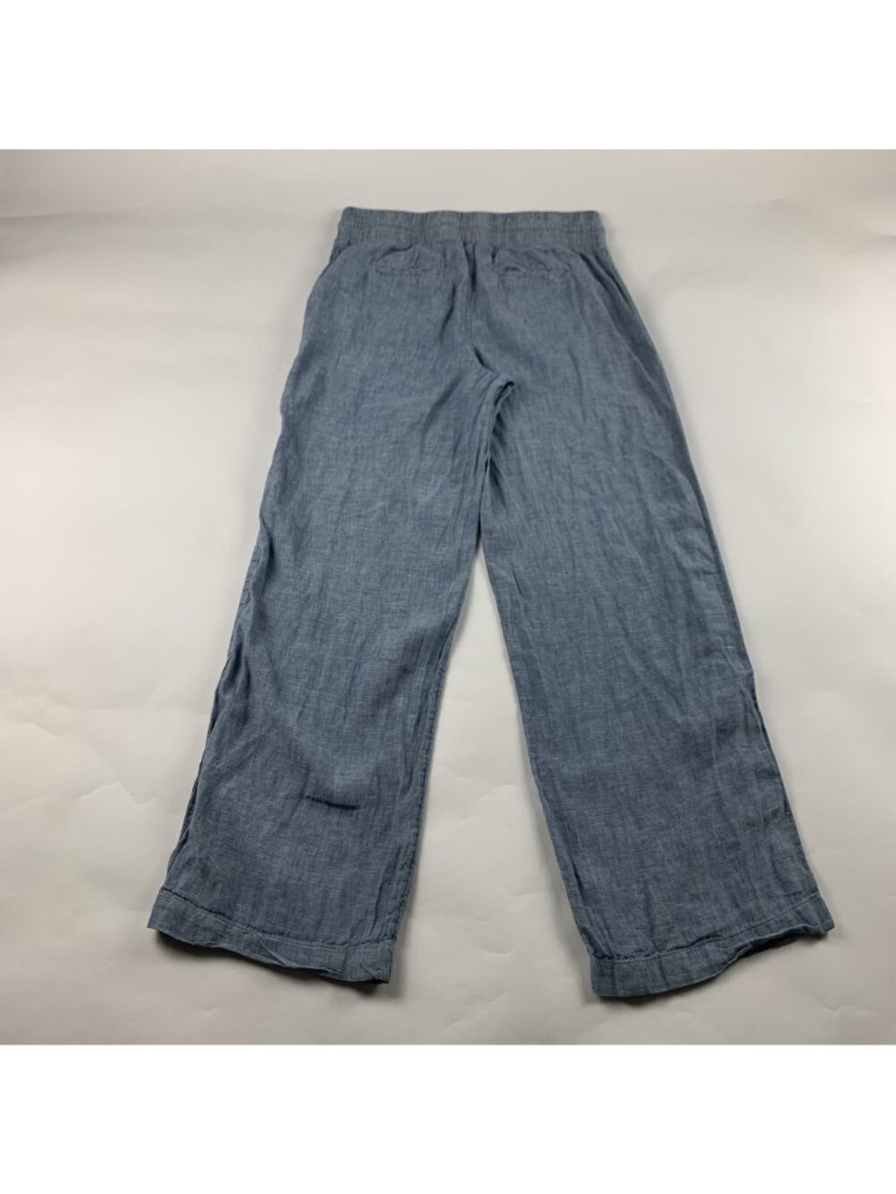 Athleta Light Blue Chambray Linen Cabo Wide Leg Pant 8 - Picture 6 of 7